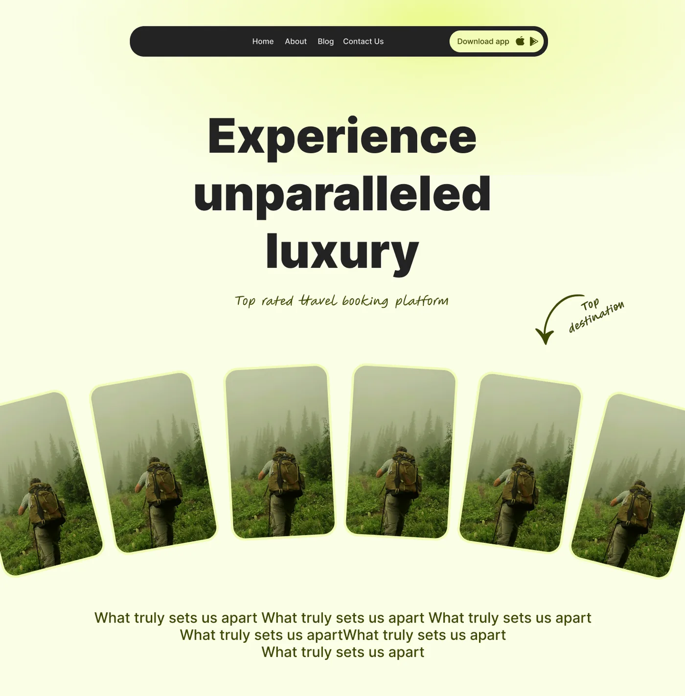 Travel landing page